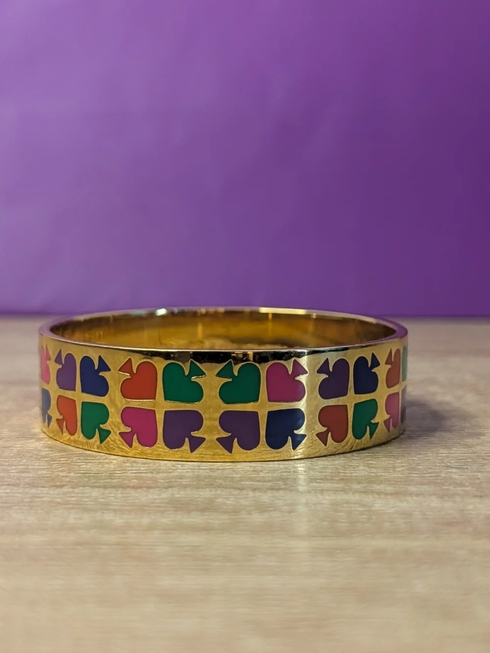 Kate Spade Play Your Cards Right Spaded Bangle Bracelet 💚💜🧡🩷 - Picture 2 of 5